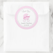 Sticker Baby shower poussette rose (Sac)