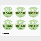 Sticker Baby shower ROAR Dinosaur moderne (Feuille)