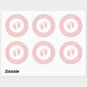 Sticker Baby shower rose | Bébé Nom Favor Sticker (Feuille)