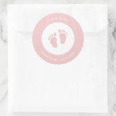 Sticker Baby shower rose | Bébé Nom Favor Sticker (Sac)