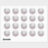 Sticker Baby shower rose et argent Damask (Feuille)