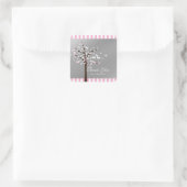 Sticker Baby shower rose et gris pour papillon (Sac)