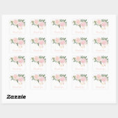 Sticker Baby shower rose floral Aquarelle (Feuille)
