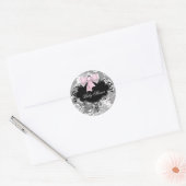 Sticker Baby shower rose noir Damask rose (Enveloppe)