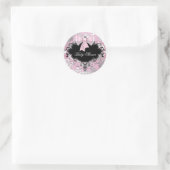 Sticker Baby shower rose noir Damask rose (Sac)