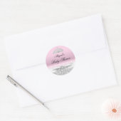 Sticker Baby shower rose Princesse Tiara & Bow (Enveloppe)