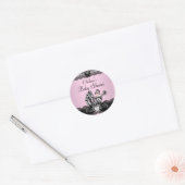 Sticker Baby shower rose Zèbre et dentelle (Enveloppe)