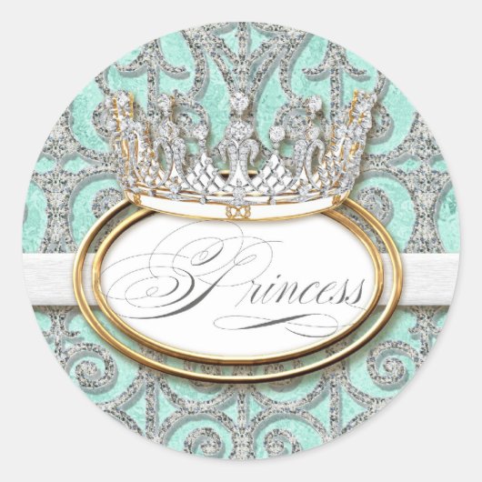 Sticker Baby shower Royal Princess Crown Girl (Devant)