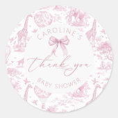 Sticker Baby shower Safari Toile de Jouy (Devant)