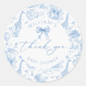 Sticker Baby shower Safari Toile de Jouy (Devant)