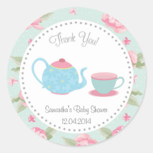Sticker Baby shower Shabby Chic Tea Party