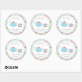 Sticker Baby shower Shabby Chic Tea Party (Feuille)