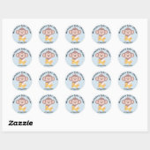 Sticker Baby shower Singe Cute Kawaii (Feuille)