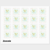 Sticker Baby shower Sky Blue Gold Merci Favoriser (Feuille)