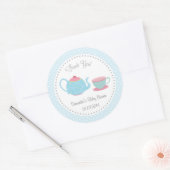 Sticker Baby shower Tea Set Pink Blue Polka Dot (Enveloppe)