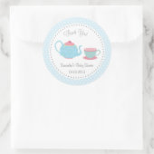 Sticker Baby shower Tea Set Pink Blue Polka Dot (Sac)
