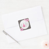 Sticker Baby shower Tipi rose (Enveloppe)
