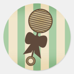 Sticker Baby shower vert - Bateau Vintage