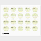 Sticker Baby shower vert neutre en Jacquard jaune (Feuille)
