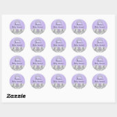 Sticker Baby shower violet Tiara & Argent Damask (Feuille)