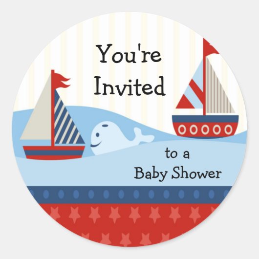 Sticker Baby shower voilier (Devant)