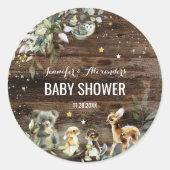 Sticker Baby shower Woodland (Devant)