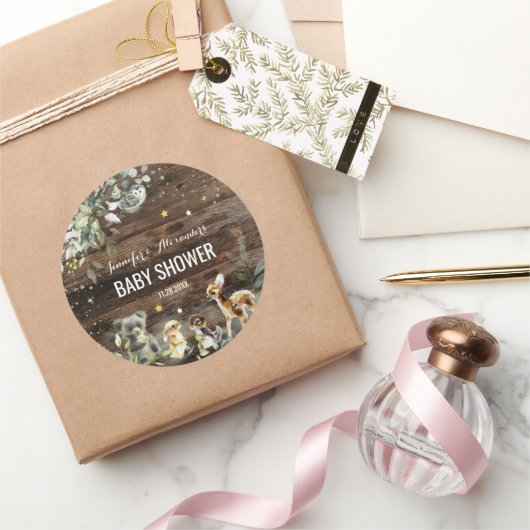 Sticker Baby shower Woodland (Cadeaux)
