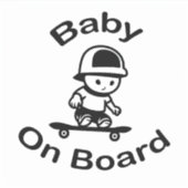 Sticker Baby Skateboarder à bord (Devant)