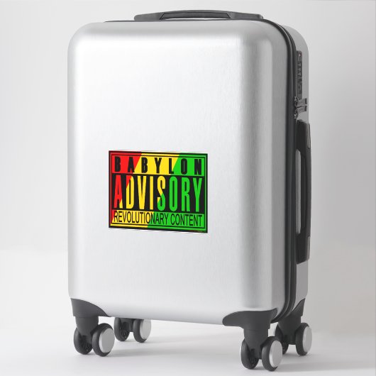 Sticker Babylon Advisory Révolutionnaire RASTA REGGAE (Sur valise)