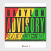Sticker Babylon Advisory Révolutionnaire RASTA REGGAE (Feuille)