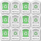 Sticker Bac à ordures Recyclage Icônes Garbage Bujo Planne (Devant)