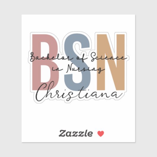 Sticker Baccalauréat en sciences BSN personnalisé en soins (Feuille)