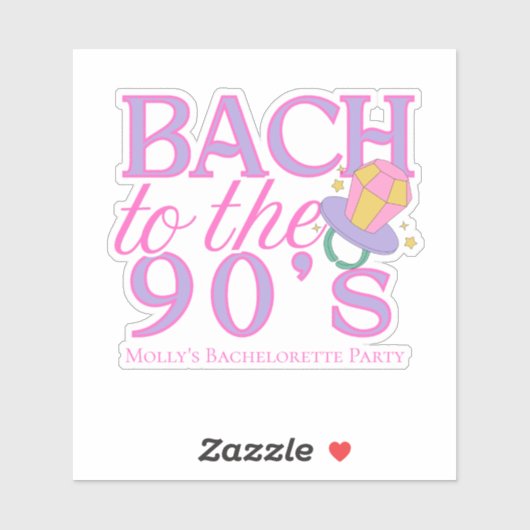 Sticker Bach to the 90s - Retro Bachelorette Party Design (Feuille)