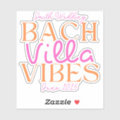 Sticker Bach Villa Vibes - Pink and Orange Tropical (Feuille)