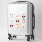 Sticker Bachlerotte mariage à visage personnalisé 30e (Sur valise)