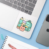 Sticker Back-to-School Cartoon Design (Ordinateur portable avec iPhone)