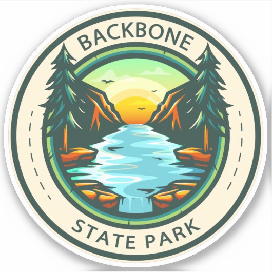 Sticker Backbone State Park Badge Iowa (Devant)