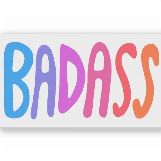 Sticker BADASS Colorful Fun Letters (Devant)