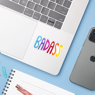 Sticker BADASS Lettrage Amusant Coloré 