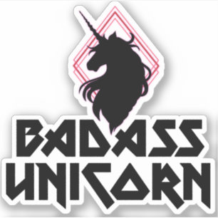 Sticker Badass Unicorn