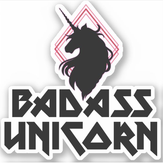 Sticker Badass Unicorn (Devant)