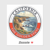 Sticker Badge California Travel Art (Feuille)