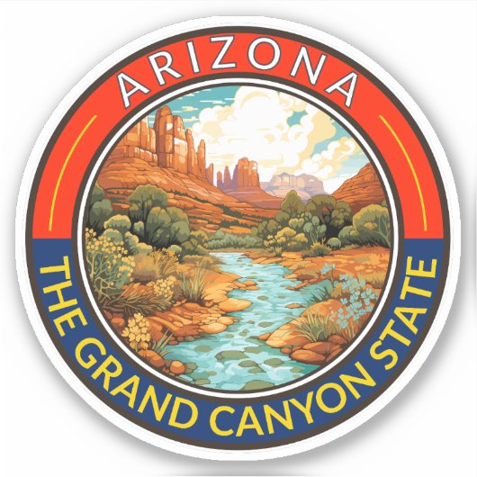 Sticker Badge d'art de voyage Arizona (Devant)