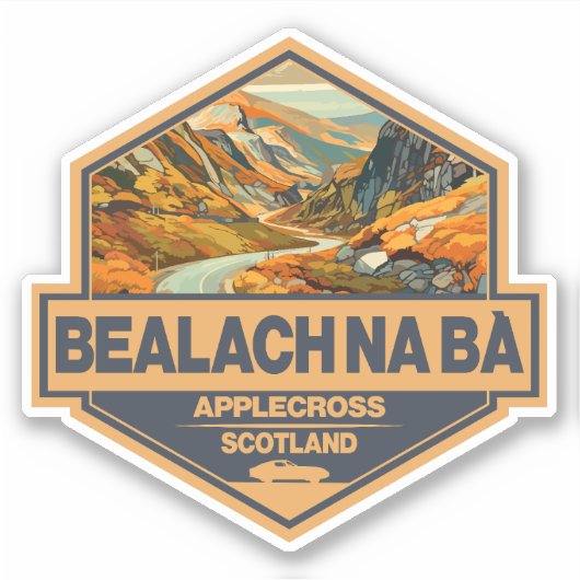 Sticker Badge d'art de voyage Bealach na Bà Scotland Trave (Devant)