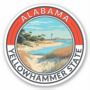 Sticker Badge d'art de voyage en Alabama