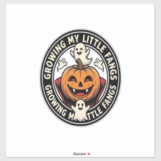 Sticker Badge de citrouille de vampire faisant pousser mes (Feuille)