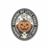 Sticker Badge de citrouille de vampire faisant pousser mes (Devant)