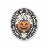 Sticker Badge de citrouille vampire faisant pousser mes pe (Devant)