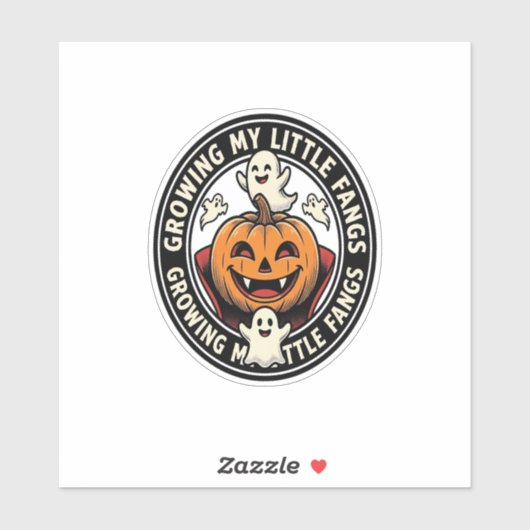 Sticker Badge de citrouille vampire faisant pousser mes pe (Feuille)