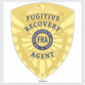 STICKER BADGE DE L'AGENT DE RÉCUPÉRATION FUGITIVE (Feuille)